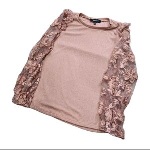 Alice Blue Dusty Rose Lace Sleeve Top - Plus Size XL - Romantic Boho Chic